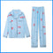 Popular Streaming Pajamas Women Lapel Cotton Long Sleeved Trendy Western Cardigan Loungewear Sets Sleepwear