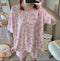 IMG 123 of Pajamas Women Summer Short Sleeve Shorts Cartoon Casual Outdoor Round-Neck Loungewear Sets Sleepwear