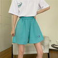 IMG 111 of Cotton Summer Korean Loose Lazy Wide Leg Pants Casual Elastic Waist Shorts Women Shorts