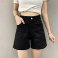 Img 2 - Stretchable Summer Plus Size Cotton Shorts Women Korean High Waist All-Matching Wide Leg Pants Loose Slim Look Casual