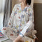 Pajamas Women Adorable Cartoon Long Sleeved Loose Thin Loungewear Two-Piece Sets Outdoor Sleepwear