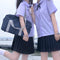 Img 4 - Thailand Round-Neck jkUniform Women Inspired Mauve Short Sleeve Shirt First-Love Student