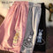 Img 2 - Summer Embroidery Bermuda Shorts Wide Leg Pants Women Korean Loose Student Straight