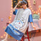 Img 3 - Pyjamas Women Summer Short Sleeve Skirt Cotton Pajamas Student Korean Adorable Loose Loungewear Dress