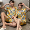 Couple Pajamas Summer Women Silk Men Casual Plus Size Short Sleeve Thin Loungewear Two-Piece Sets Sleepwear