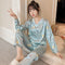 Korean Sweet Look Casual V-Neck Replica Long Sleeved Pajamas Women Sets Loungewear Sleepwear