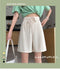 IMG 116 of Casual Shorts Women Summer Loose High Waist Thin Outdoor Home Black Ice Silk Wide Leg Mid-Length Pants Shorts