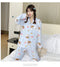 IMG 199 of Popular Streaming Pajamas Women Lapel Cotton Long Sleeved Trendy Western Cardigan Loungewear Sets Sleepwear