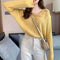IMG 117 of Demure Lazy Vintage Loose Sweater Elegant Tops Western Knitted Cardigan Women Outerwear