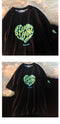 IMG 119 of Jewroom Summer Heart Shaped Short Sleeve T-Shirt Women Blue vintageins T-Shirt