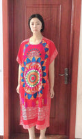 Img 15 - Cultural Style Cotton Pyjamas Women Plus Size Elderly Summer Mid-Length Loose Home