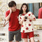 Img 4 - Couple Cotton Pajamas Men Summer Short Sleeve Shorts Sporty Casual Loungewear Sets Women Outdoor