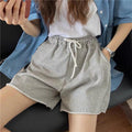 Img 6 - Hong Kong Shorts Women Summer High Waist Bermuda Plus Size Loose Casual Wide Leg Pants Slim Look Straight Jeans