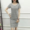 Img 3 - Summer Mid-Length Korean Striped Round-Neck Slimming Short Sleeve Loose Black Slim-Look Dress
