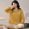 Cotton Pajamas Women Sweet Look Adorable Minimalist Long Sleeved Round-Neck Loungewear Cozy Plus Size Warm Sets Sleepwear