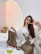 IMG 114 of Three-Piece Summer Korean Loose Slim Look Trendy Printed Casual Women Loungewear Sleepwear