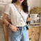 Img 3 - Popular Short Sleeve V-Neck Sweater Cardigan Women Summer Korean See Through Thin T-Shirt Vintage Hong Kong Tops