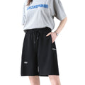 Img 5 - Gym Shorts Women Summer Loose Casual High Waist Wide Leg Gray BermudaUnder Pants insPants Bermuda Shorts