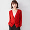 Img 1 - Women Korean Long Sleeved Sweater V-Neck Short Solid Colored Loose Knitted Cardigan