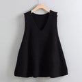 aLoose Plus Size Vest V-Neck Sweater Tank Top Women Sleeveless Knitted Outerwear