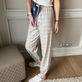 IMG 109 of Colourful Chequered Jogger Pants Summer ins Korean Women Casual Loose Slim Look Breathable Pants