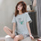 Summer Pajamas Women Short Sleeve Shorts Cotton Korean Loungewear Cartoon Thin Outdoor Sets Sleepwear