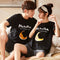 Couple Pajamas Women Summer Cotton Short Sleeve Korean Men Casual Thin Loungewear Two-Piece Sets Sleepwear