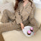 Pajamas Women Long Sleeved Cardigan Chequered Korean Thin Popular Loungewear Sets Sleepwear