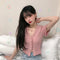 IMG 130 of Korean Bare Belly Short Ruffle V-Neck Sweater Women Outdoor Cardigan bmTops Outerwear