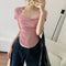 Img 8 - French Niche Trendy Bare-Collarbone Square Neck Short Sleeve T-Shirt Women Summer Sexy Tops