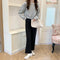 IMG 144 of Korean Student Short Loose All-Matching Long Sleeved Sweatshirt Women Alphabets Trendy Tops Outerwear