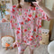 IMG 121 of Pajamas Women Summer Short Sleeve Shorts Cartoon Casual Outdoor Round-Neck Loungewear Sets Sleepwear