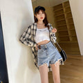 Img 2 - Popular Denim Shorts Women Summer Korean High Waist Loose Slim Look A-Line Sexy Wide Leg Hot Pants