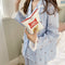 IMG 121 of Ruffle Collar Chequered Cherry Floral Pajamas Sets Women Casual Student insLoungewear Outdoor Sleepwear