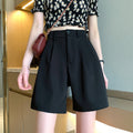Img 1 - Suits Shorts Women High Waist Slim Look All-Matching Loose Straight Casual Wide Leg Drape Pants