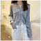 IMG 118 of Hooded Knitted Cardigan Women Korean Slim Look Zipper Short Long Sleeved Tops Outerwear