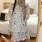 Img 5 - Korean Bear Printed Short Sleeve Pajamas Women Sets Western Student Adorable Outdoor Loungewear Two-Piece Pants