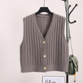 Img 3 - Sweater Knitted Vest Women Tank Top Korean Loose Short Cardigan Student Outdoor
