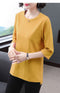 IMG 115 of Summer Korean Short Sleeve T-Shirt Women Three-Quarter Length Sleeves Tops Undershirt Long Sleeved Mom Loose Plus Size T-Shirt