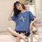 Summer Pajamas Women Short Sleeve Shorts Cotton Korean Loungewear Cartoon Thin Outdoor Sets Sleepwear