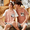 Couple Pajamas Women Summer Cotton Short Sleeve Korean Men Casual Thin Loungewear Two-Piece Sets Sleepwear