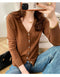 IMG 129 of Undershirt V-Neck Cardigan Short Matching Sweater Women Loose Long Sleeved Knitted Thin Outerwear