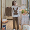 Factory SaleThree-Piece Pajamas Women Summer Short Sleeve Long Pants Plus Size ShopeeSoutheast Asia Loungewear Sleepwear