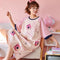 Short Sleeve Pyjamas Cotton Women Thin Mid-Length Dress Pajamas Cartoon Loose Casual Loungewear Sleepwear