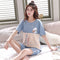 Summer Pajamas Women Short Sleeve Shorts Cotton Korean Loungewear Cartoon Thin Outdoor Sets Sleepwear