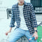 Img 1 - Men Long Sleeved Shirt Teens Trendy Chequered Korean Slim Look All-Matching Men Shirt