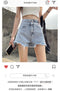 Img 8 - Popular Denim Shorts Women Summer Korean High Waist Loose Slim Look A-Line Sexy Wide Leg Hot Pants