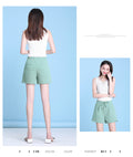 IMG 121 of Summer Thin Ice Silk Cotton Blend Casual Pants Women Drawstring Elastic Waist Loose Plus Size Carrot High Shorts