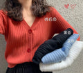 Img 2 - Outdoor Gentle Short Loose Cardigan Women Tops V-Neck Sweater