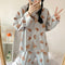 IMG 124 of Pajamas Women Long Sleeved Korean Sweet Look Adorable Teens Student Outdoor Pants Loungewear Two-Piece Sets Sleepwear